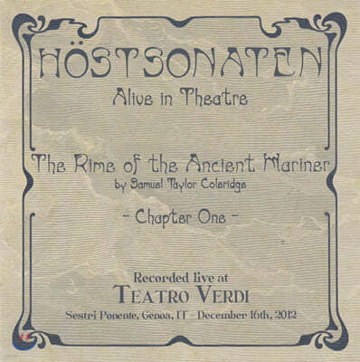 Hostsonaten (ȣƮҳ) - Alive in Theatre: The Rime of the Ancient Mariner - Chapter One 