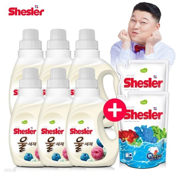 강호동의 쉬슬러 액상 세제 울전용 650ml 6개+세제리필 500ml 2개