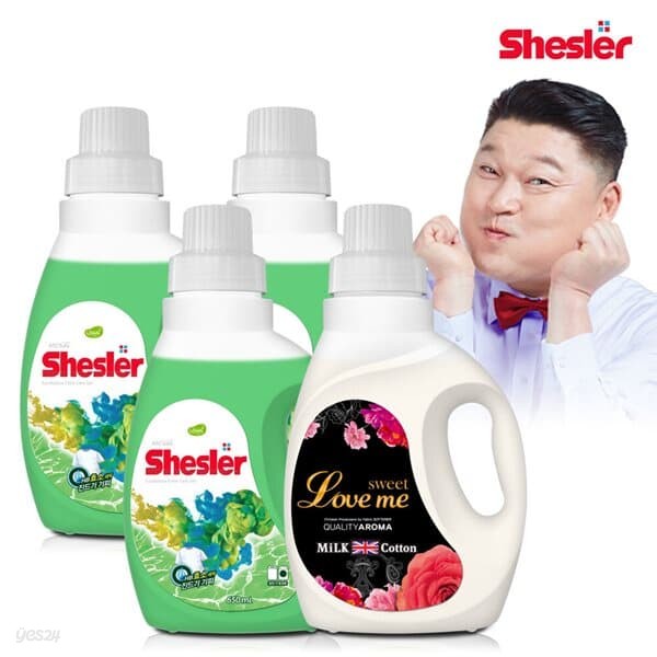 강호동의 쉬슬러세제 유칼립투스 650ml 3개 + 퍼퓸 러브미향 650ml 1개/아토세이프세제/중성세제/드럼세탁기세제/액체세제