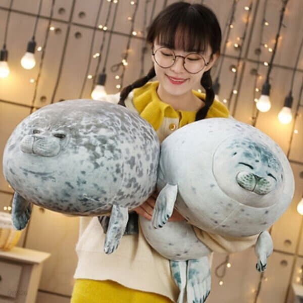 하프 물범 물개 쿠션 인형 대형 2size [모찌 바다표범 안고자는 애착인형 낮잠쿠션 바디필로우 베개]