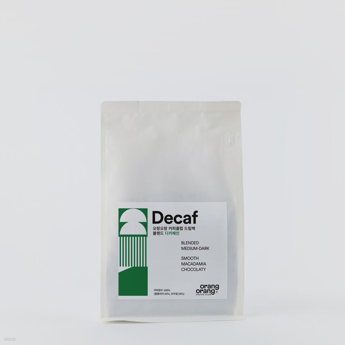 [오랑오랑 커피클럽] 커피 원두 미디엄다크 로스팅 블렌드 디카페인 Blended Decaffeination 200g