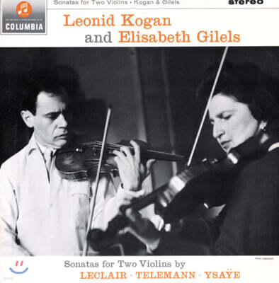 Leonid Kogan / Elisabeth Gilels — Leonid Kogan / Elisabeth Gilels 르클레르: 2대의 바이올린을 위한 소나타 / 텔레만: 캐논풍의 소나타 앨범 커버