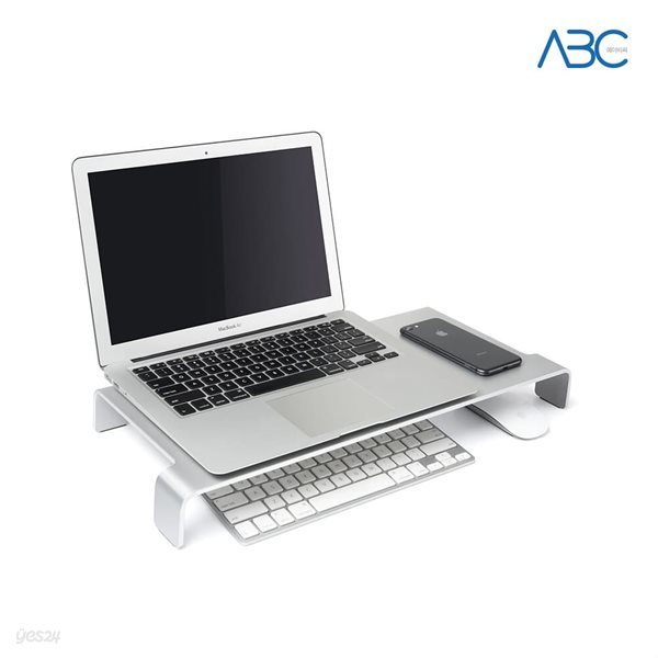 ABC 알루미늄 모니터 거치대 노트북 받침대 키보드수납 책상정리용품