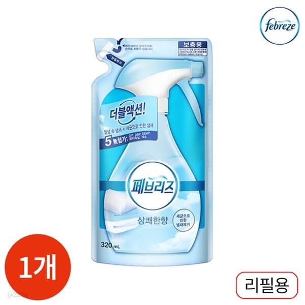 페브리즈 리필형 상쾌한향 320ml x 1개