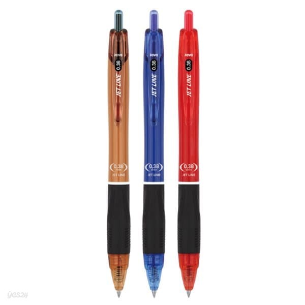 [자바펜] 유성펜 제트라인 (0.38mm/적색,청색,흑색)