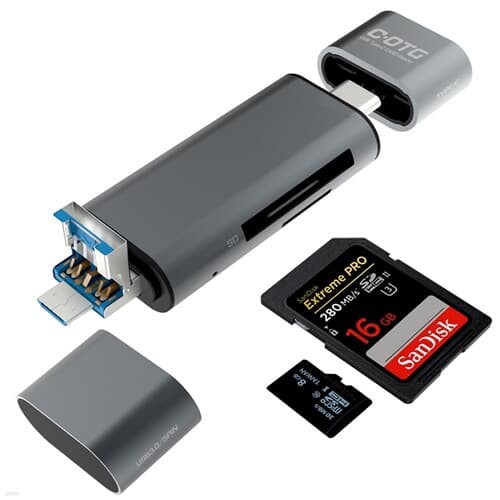 C타입 마이크로 5핀 OTG 젠더 USB SD 카드 리더기 S20 노트북 태블릿 아이패드