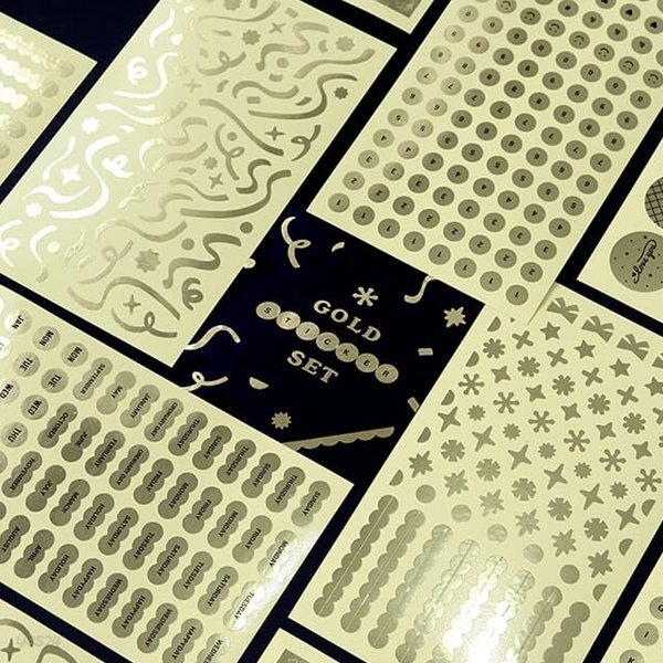 [SET] 기본 스티커 1500 (8종)-골드