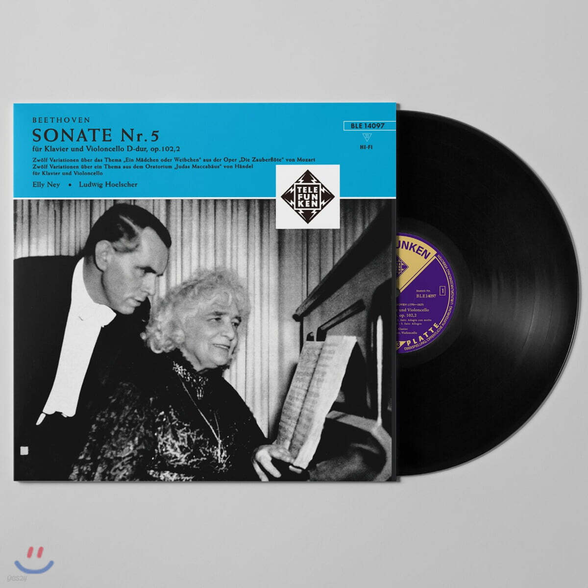 Ludwig Hoelscher / Elly Ney 베토벤: 첼로를 위한 작품 3집 - 루드비히 휄셔 / 엘리 나이 [LP]