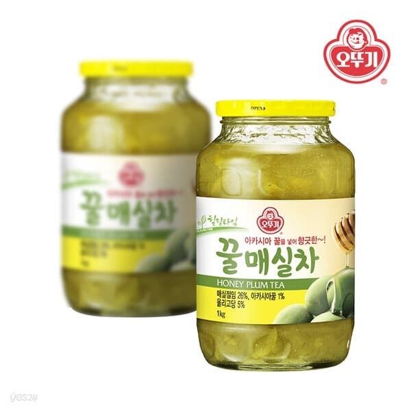 오뚜기 꿀매실차 1kg x 2개