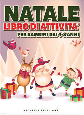 Natale Libro di attivita per Bambini dai 4-8 Anni