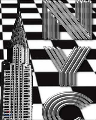 checker board New York City Chrysler Building creative drawing journal: checker board New York City Chrysler Building creative drawing journal