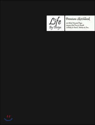 Premium Life by Design Sketchbook Large (8 x 10 Inch) Uncoated (75 gsm) Paper, Black Cover