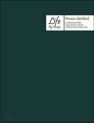 Premium Life by Design Sketchbook Large (8 x 10 Inch) Uncoated (75 gsm) Paper, Olive Cover