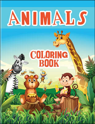 Awsome Animals Coloring Book: A Coloring Book for Adults: Amazing Animals Designs: Lions, Elephants, Owls, Wolves, Horses, Dogs, Cats, Butterflies,