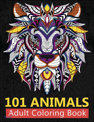 101 Animals Adult Coloring Book