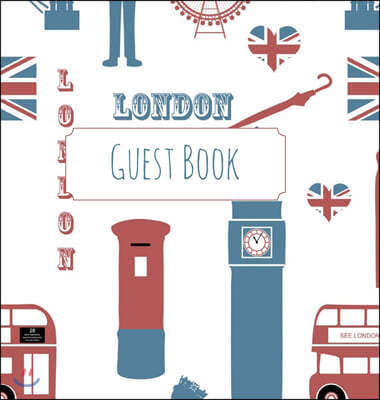 Guest Book, London Guest Book, Guests Comments, B&B, Visitors Book, Vacation Home Guest Book, Beach House Guest Book, Comments Book, Visitor Book, Colourful Guest Book, Holiday Home, Retreat Centres, 
