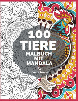 100 animals coloring book With Mandala