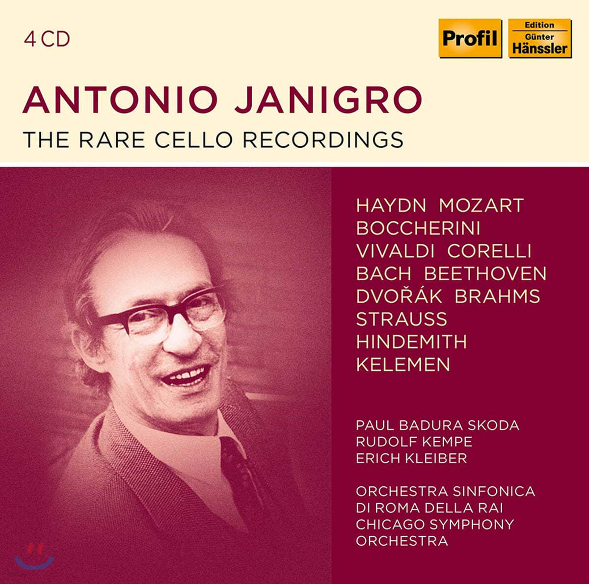 Antonio Janigro 하이든: 첼로 협주곡 2번 / 베토벤: &#39;대공&#39; 트리오 7번, 첼로 소나타 3번 - 안토니오 야니그로