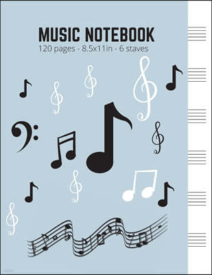 Music Sheets Manuscript Paper 6 Staves per Page