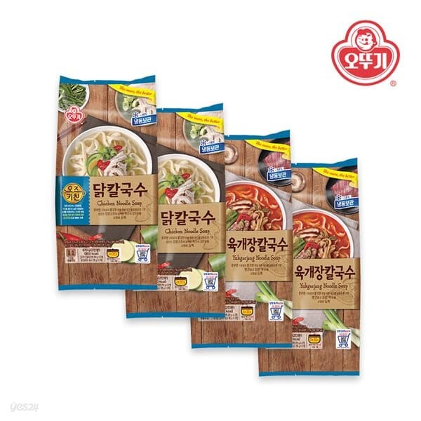 오뚜기 오즈키친 닭칼국수 670g x 2개+육개장칼국수 610g x 2개