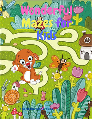 Wonderful Maze Book for Kids - Fun Maze Puzzles Book for Children with Baby Dinosaur, Dog and Turtle Theme