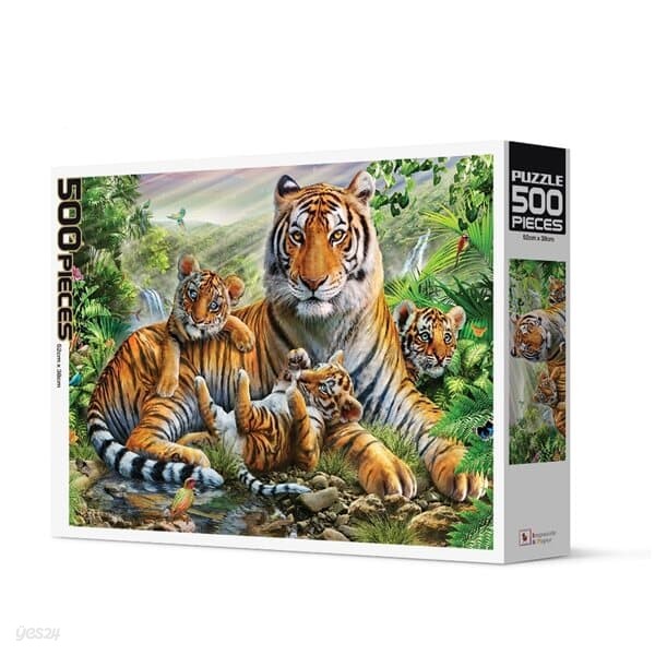 액자포함 직소퍼즐 500조각 호랑이 가족 HP508