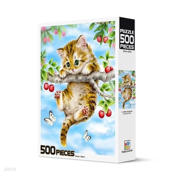 액자포함 직소퍼즐 500조각 체리 고양이 HP504