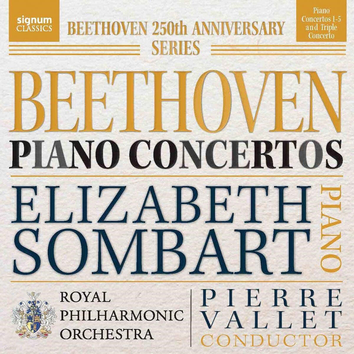Elizabeth Sombart 베토벤: 피아노 협주곡 전곡 (Beethoven: Piano Concertos Nos. 1-5) 