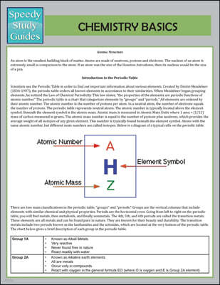 Chemistry Basics (Speedy Study Guide)