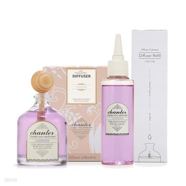 [샹떼] 라벤더 Lavender 디퓨저 본품 &amp; 리필 세트 - 본품 50ml 리필 90ml 차량용 실내용