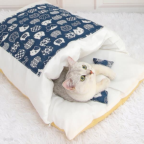 캣배딩 고양이 베개+이불(44x29cm) 반려동물 쿠션