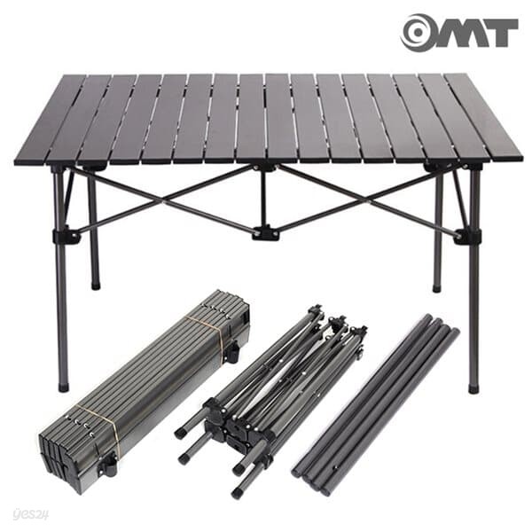 OMT 휴대용 접이식 알루미늄 폴딩 롤 캠핑 테이블 대형 920*545 4인용