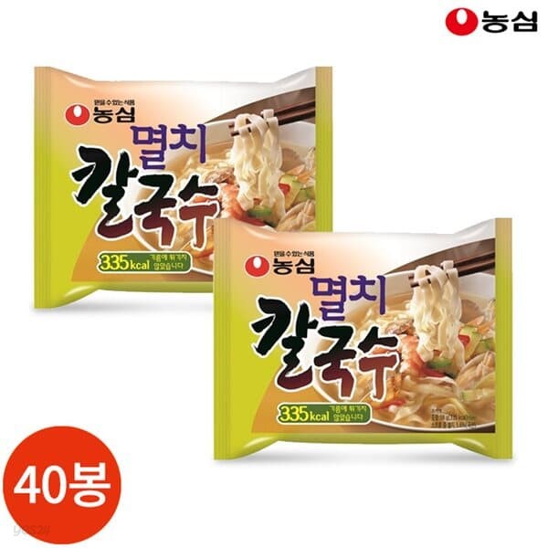 농심 멸치 칼국수 98g x 40봉