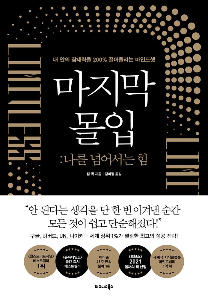 마지막 몰입 : 나를 넘어서는 힘 커버 이미지