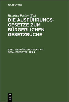 Ergänzungsband Mit Gesamtregister, Teil 2