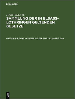 Gesetze Aus Der Zeit Von 1896 Bis 1900