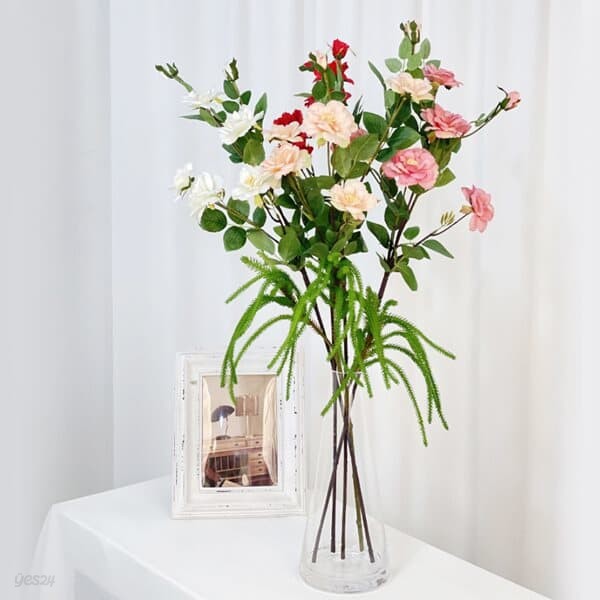 [마쉬매리골드]조화 고속터미널꽃시장 찔레 장미 72cm 시들지않는꽃