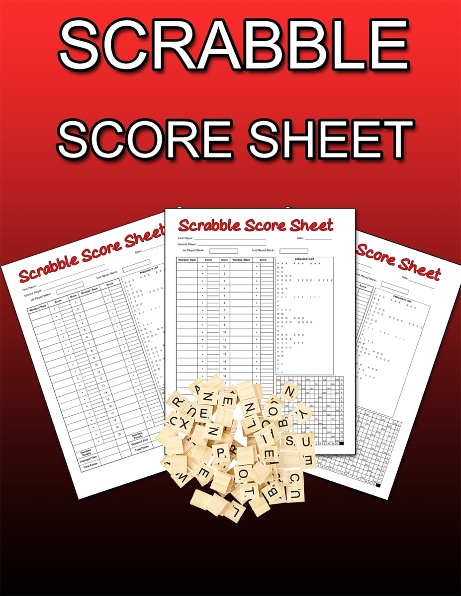 Scrabble Score Sheet Scrabble Game Record Book, Scrabble Score Keeper