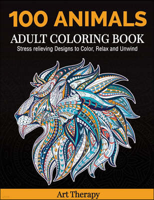 100 Animals Adult Coloring Book