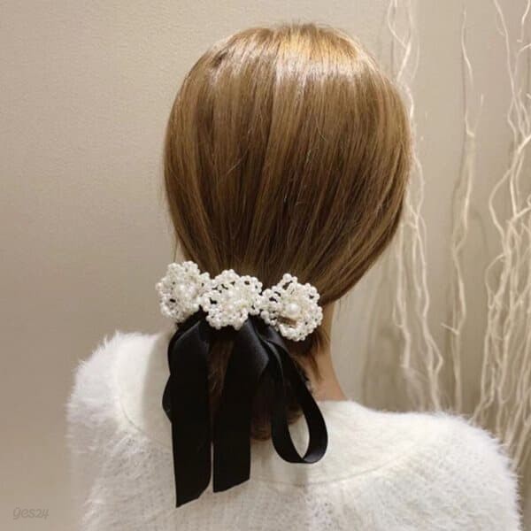 샤롯 쓰리꽃 리본 머리끈 헤어핀 머리핀