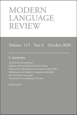 Modern Language Review (115: 4) October 2020