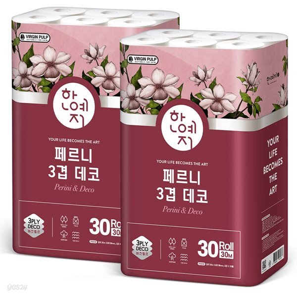 한예지 페르니 데코 3겹 30M 30롤 × 2팩
