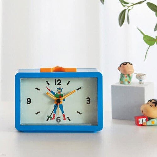 짱구 액션가면 아날로그 알람 무소음 책상 탁상시계 CSC-A01