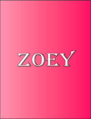 Zoey: 100 Pages 8.5" X 11" Personalized Name on Notebook College Ruled Line Paper