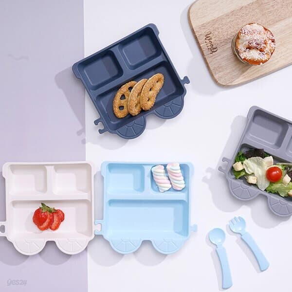 리틀보노 얌얌트레인 서브플레이트 기차 유아식기 4P