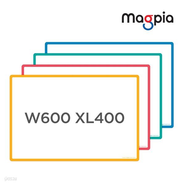 [마그피아] 고무자석 칼라 화이트보드 600 x 400 (MRMB-CW6040)