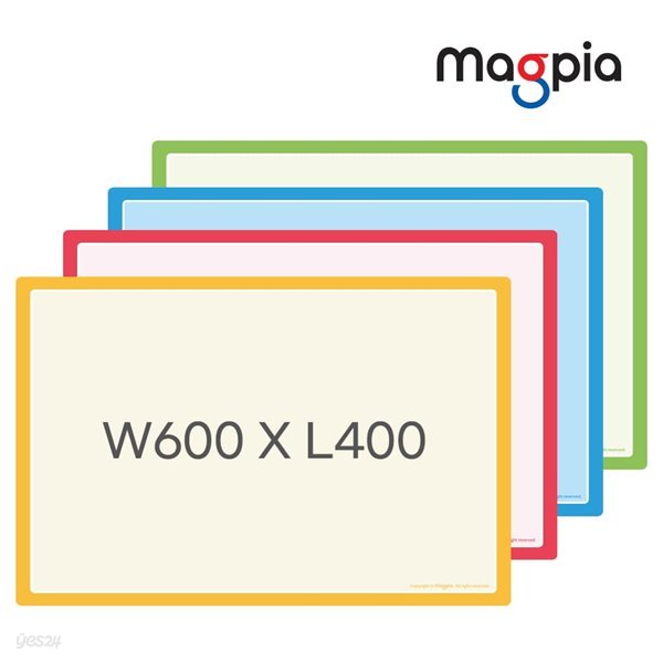 [마그피아] 고무자석 칼라메모보드 600 x 400 x T0.6 / 화이트보드