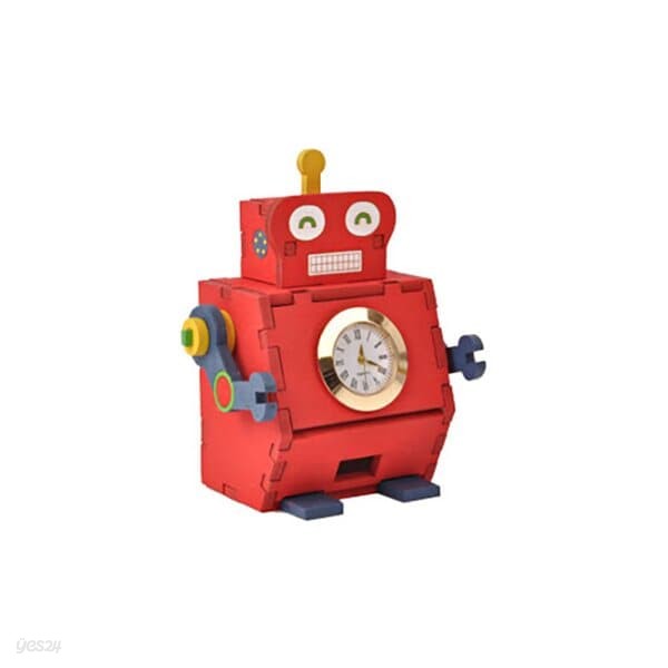 오르골 목재 입체퍼즐 - 영공방 시계 로봇(수동)