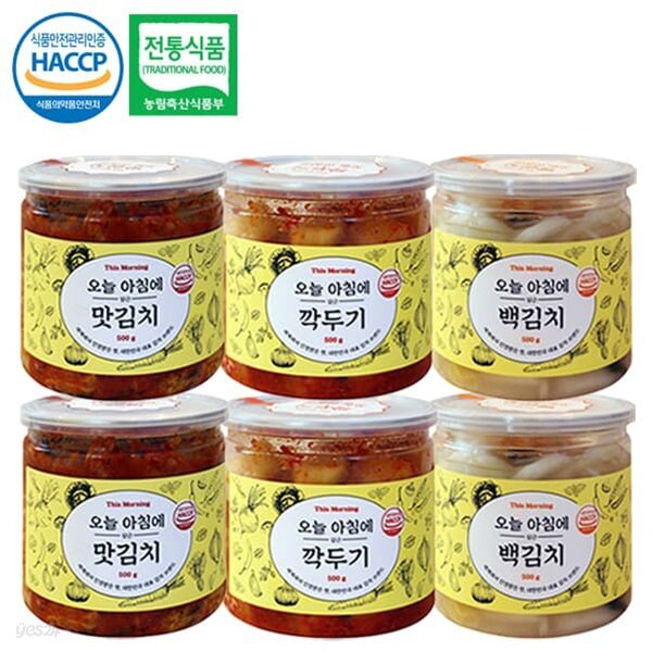 [오늘아침에담은] 100%국내산 캔 (맛김치,깍두기,백김치)x각2캔 - YES24