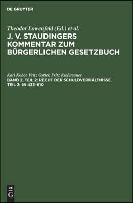 Recht Der Schuldverhältnisse. Teil 2: §§ 433-610